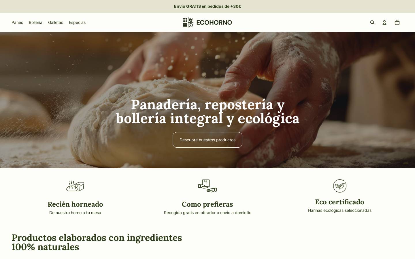 ecohorno.com homepage screenshot