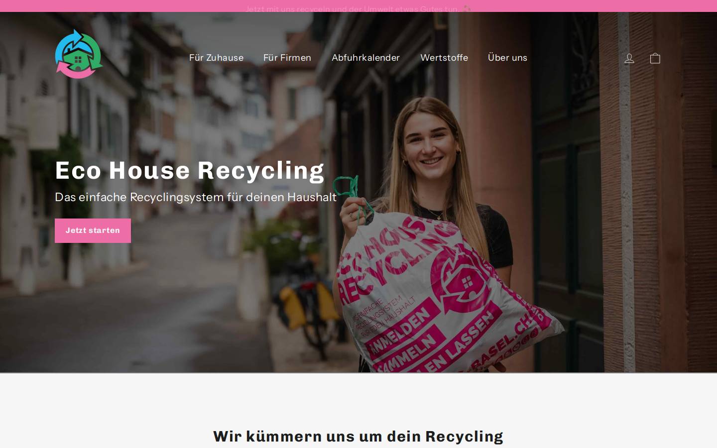ecohouserecycling.ch homepage screenshot
