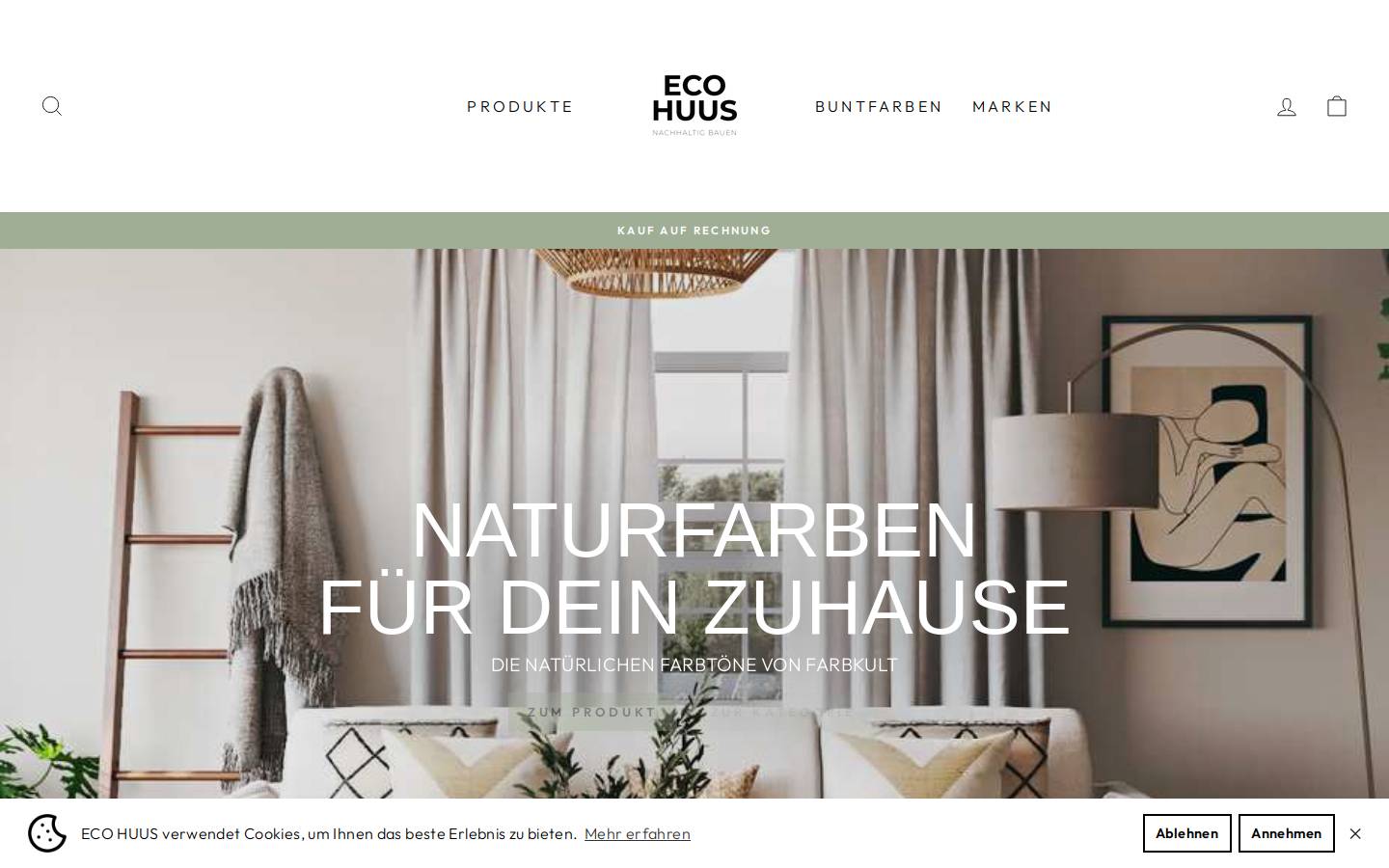 ecohuus.ch homepage screenshot