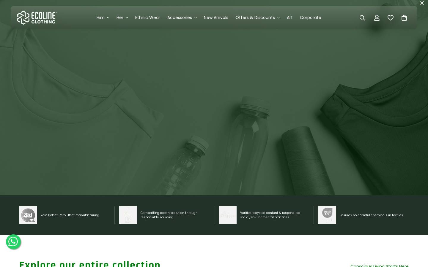 ecolineclothing.com homepage screenshot