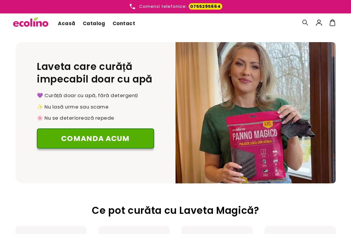 Ecolino homepage screenshot