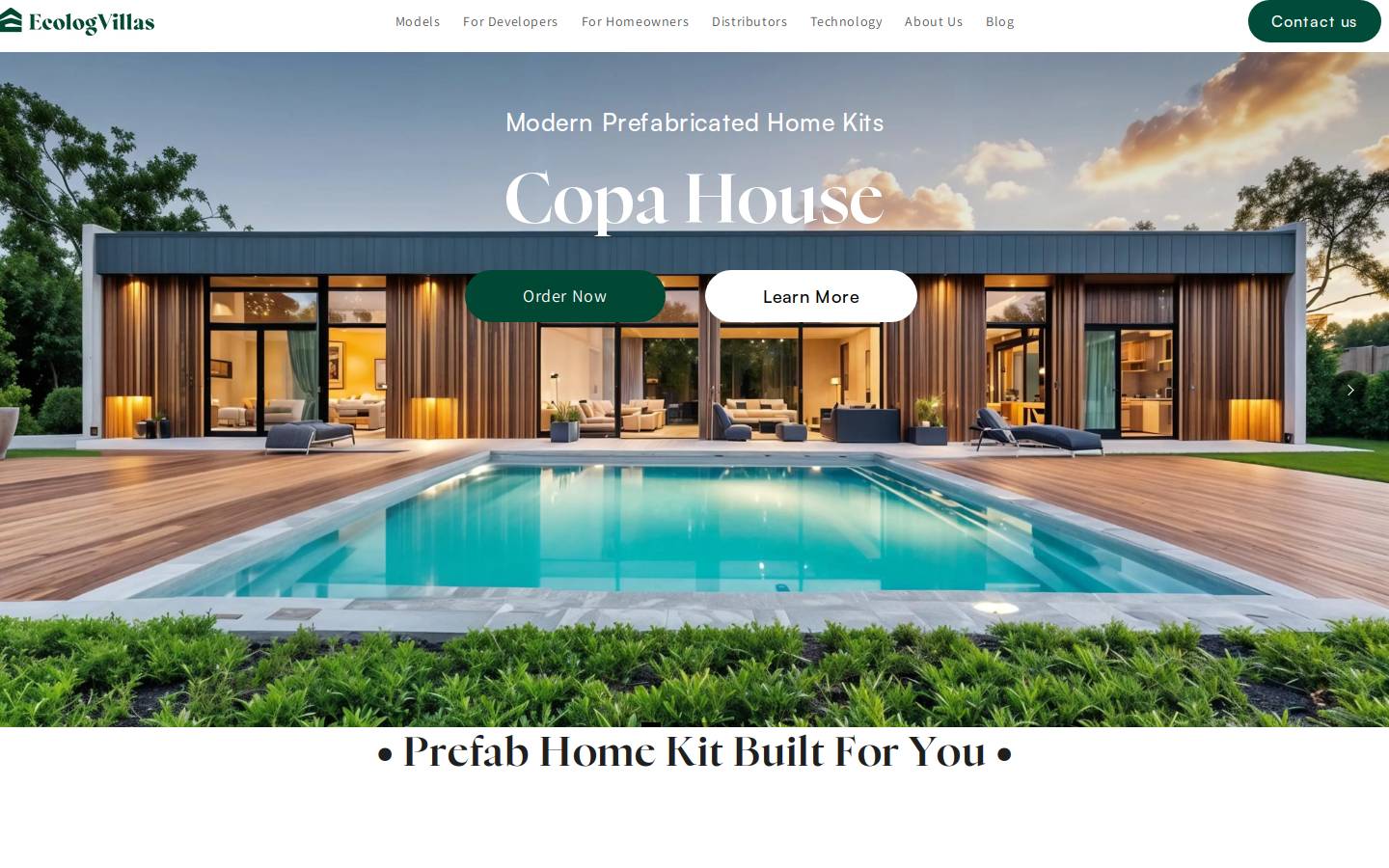 ecologvillas.com homepage screenshot