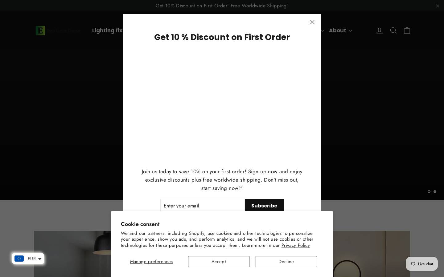 ecoluxedecor.com homepage screenshot