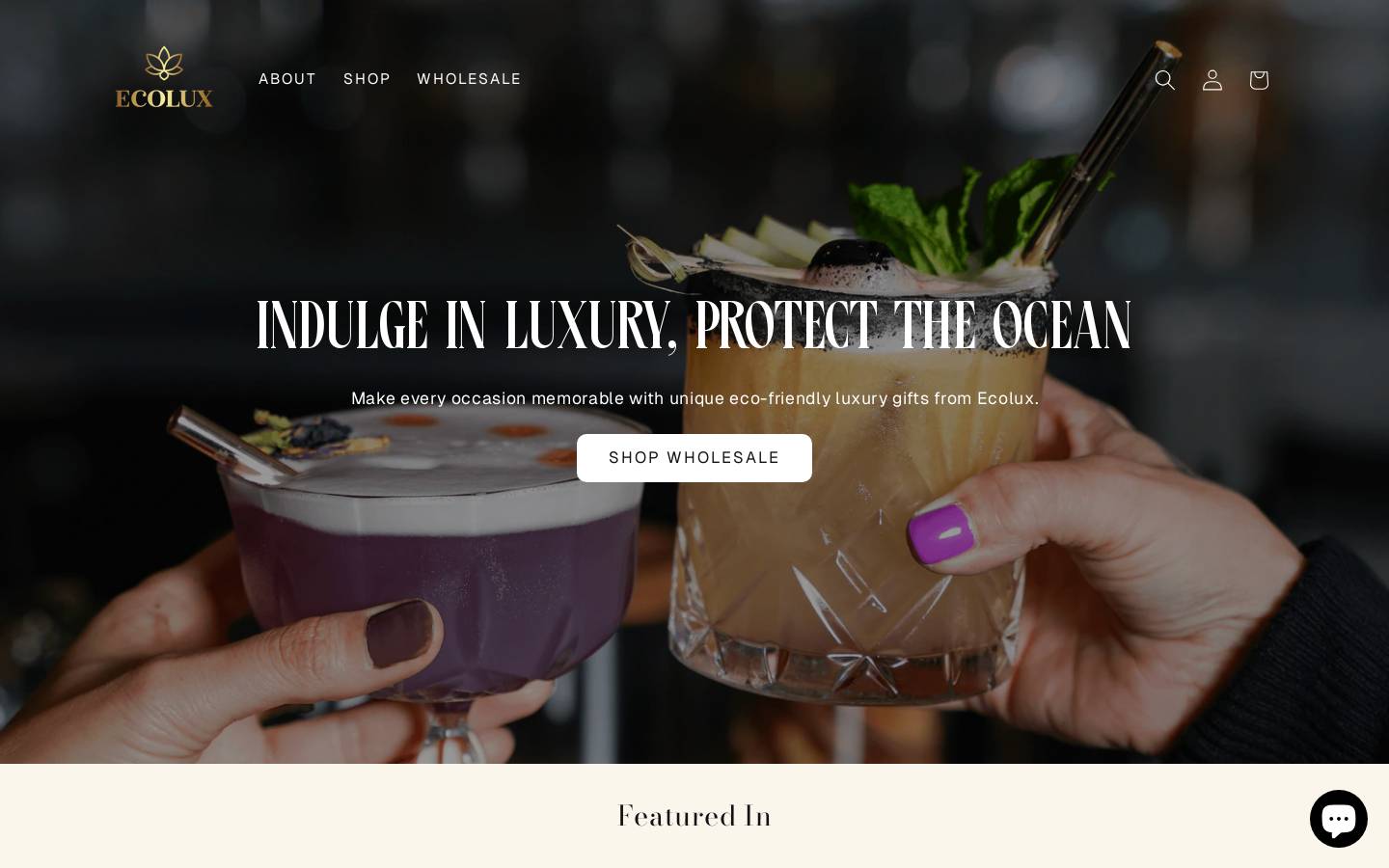 ecoluxgoods.com homepage screenshot