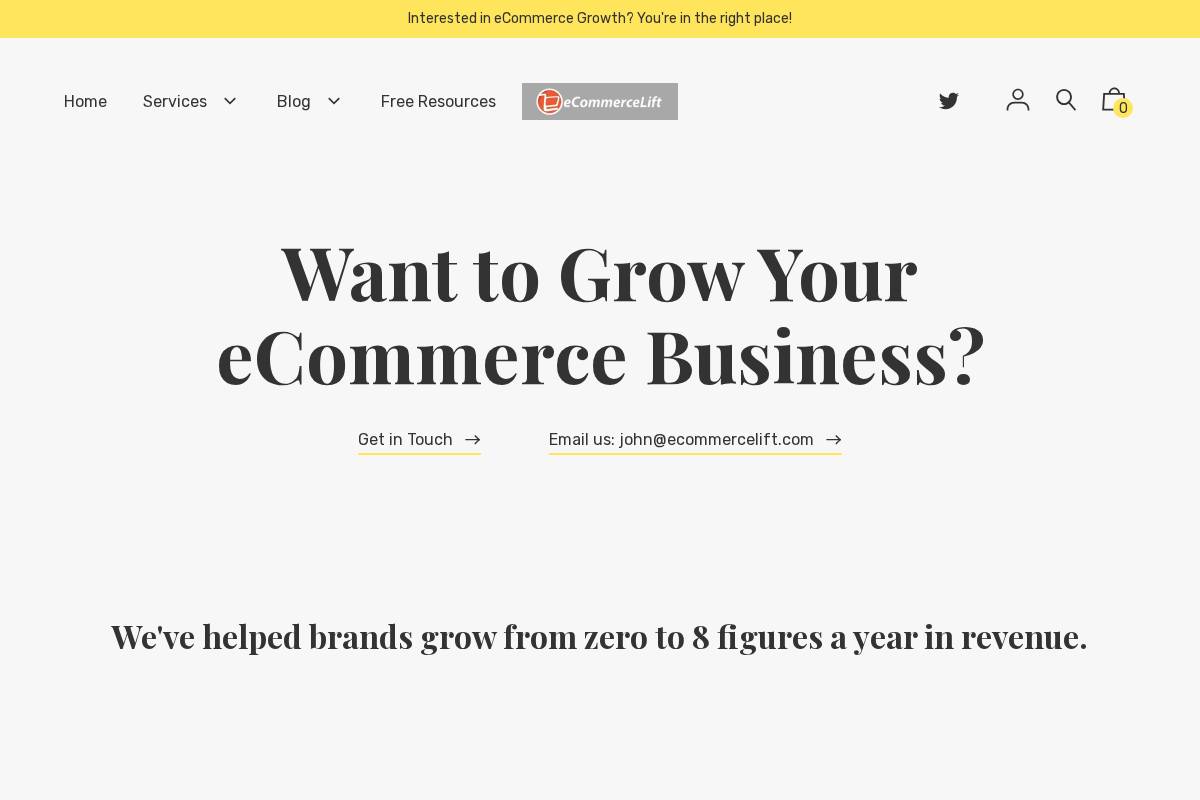 ecommercelift.com homepage screenshot