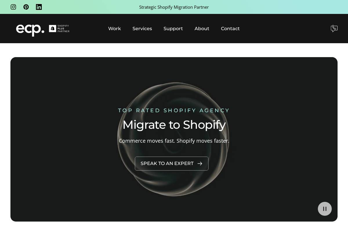 Ecommerce Pro (Shopify Experts Agency) homepage screenshot