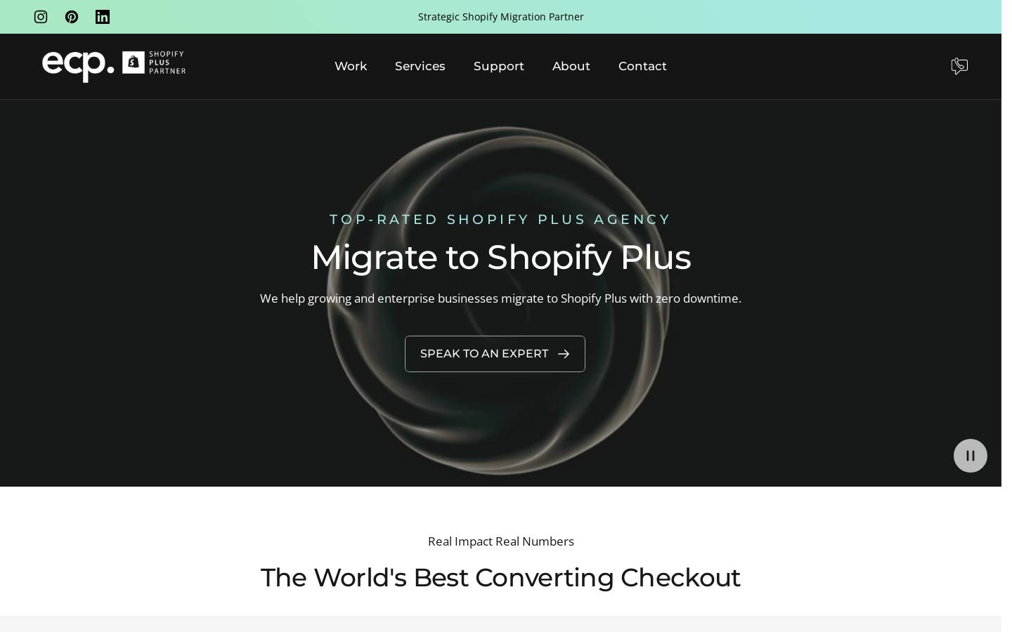 Ecommerce Pro (Shopify Experts Agency) homepage screenshot