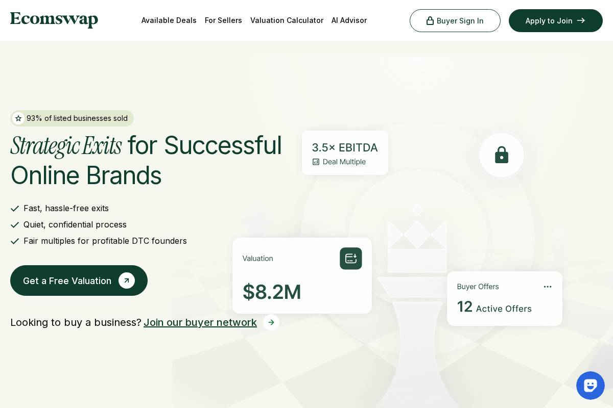 ecomswap.io homepage screenshot