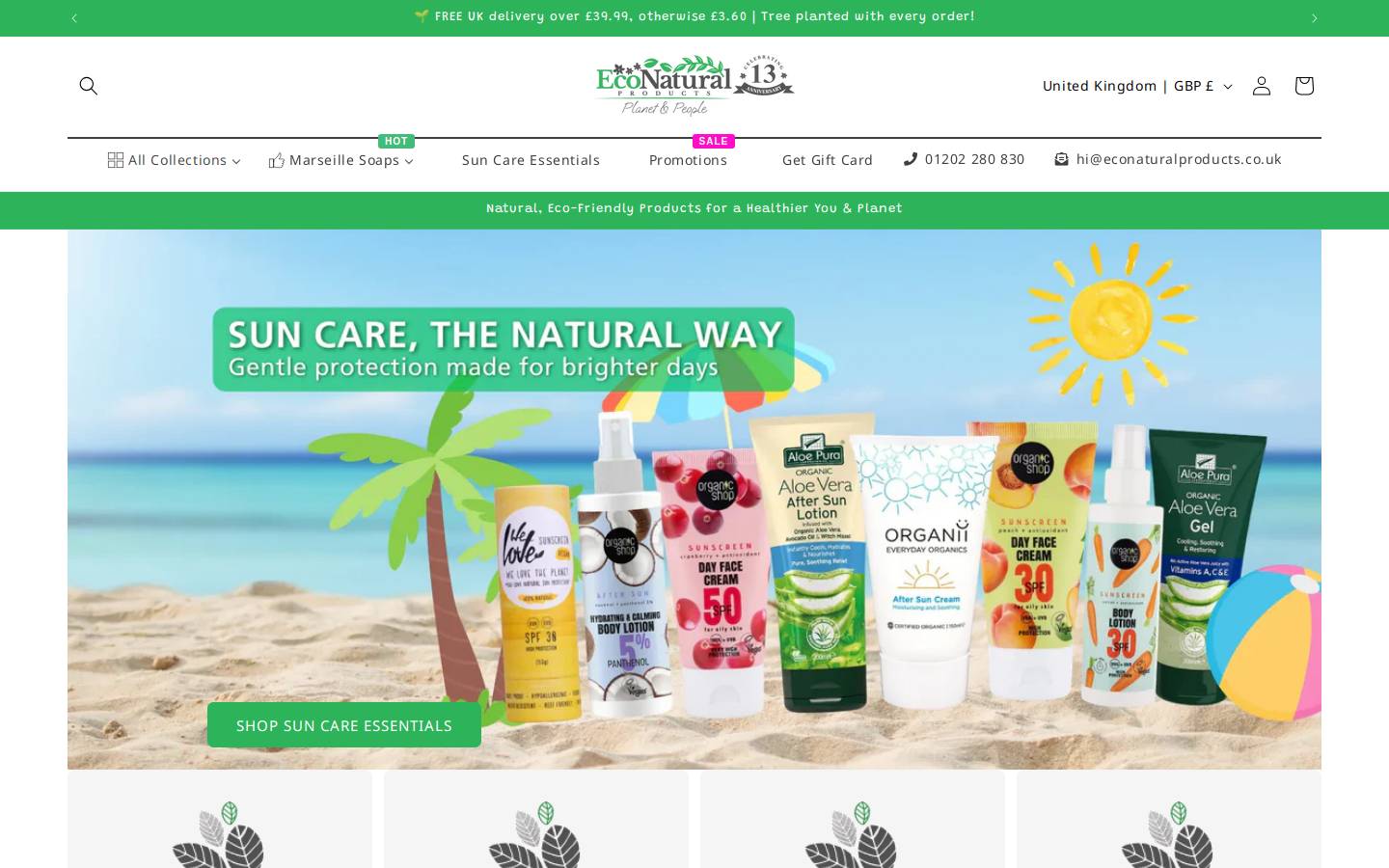 Eco Natural Products homepage screenshot