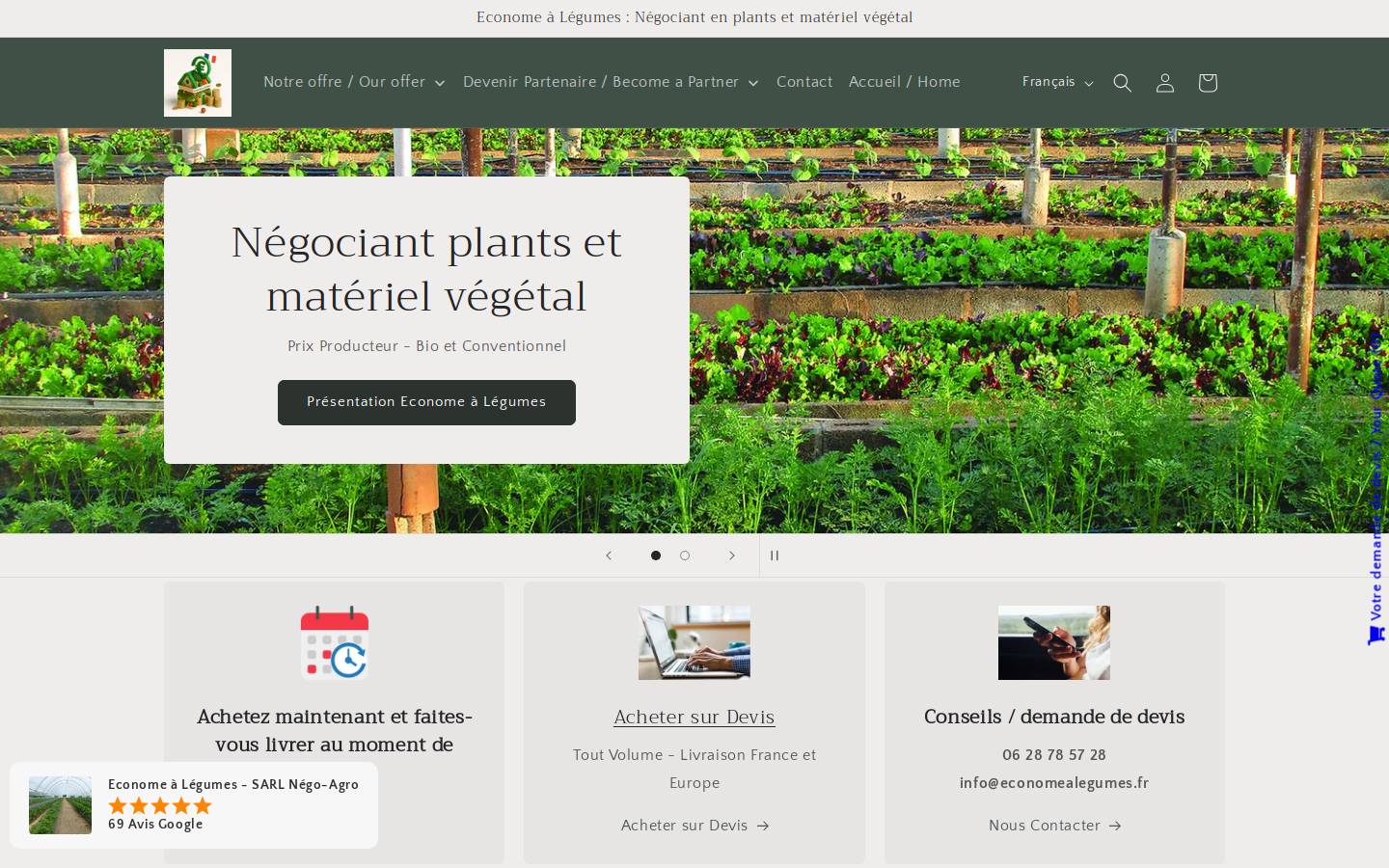 economealegumes.fr homepage screenshot