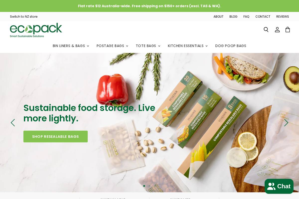 Ecopack homepage screenshot