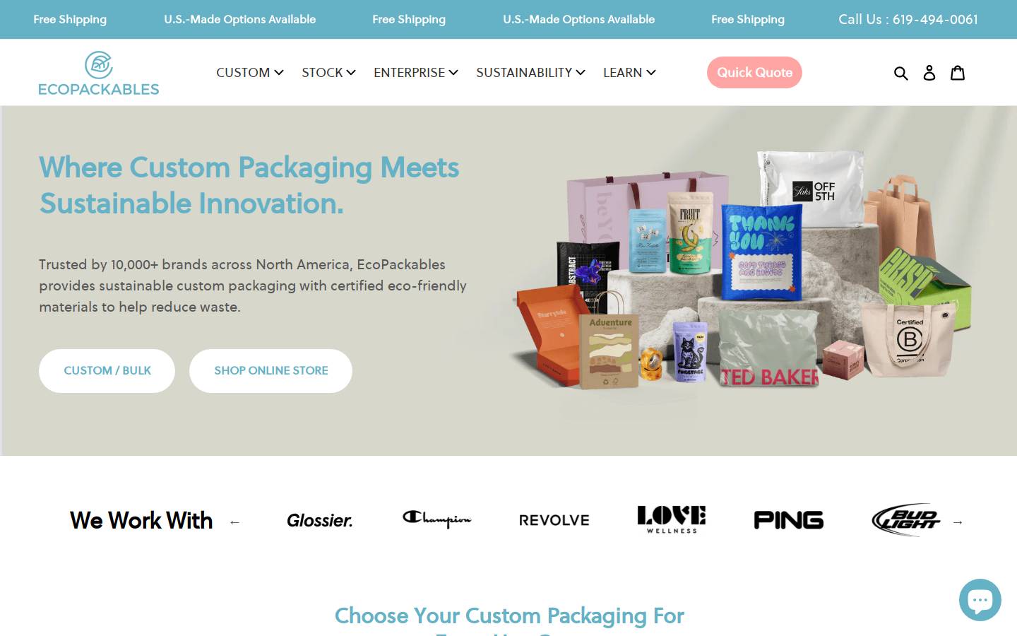 ecopackables.com homepage screenshot