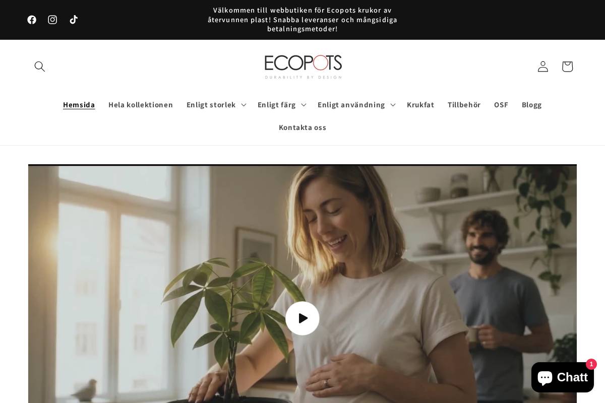 ecopotsbutik.se homepage screenshot