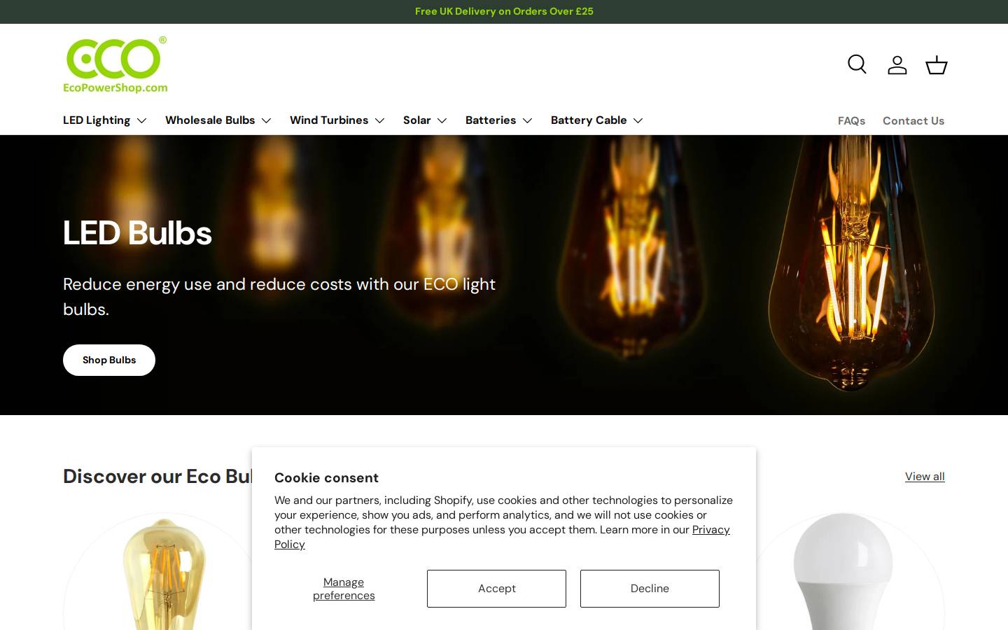 ecopowershop.com homepage screenshot