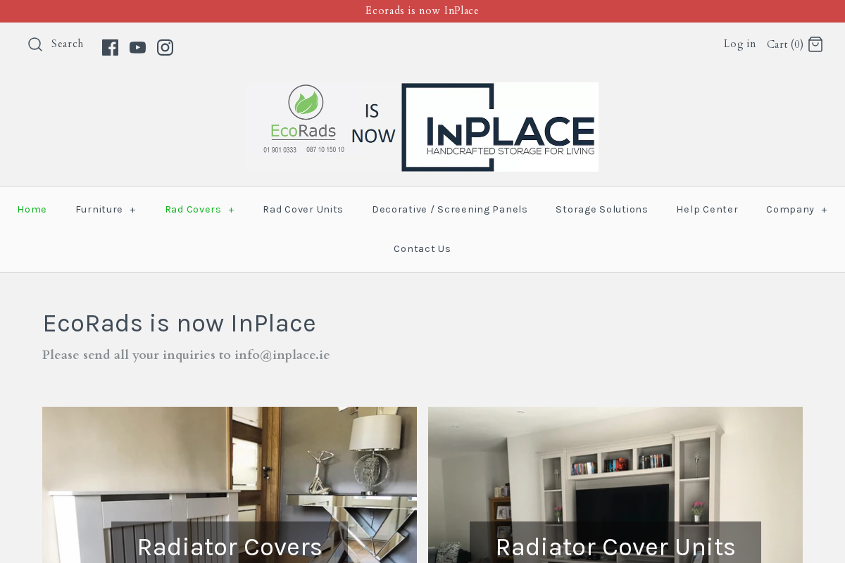 ecorads.ie homepage screenshot