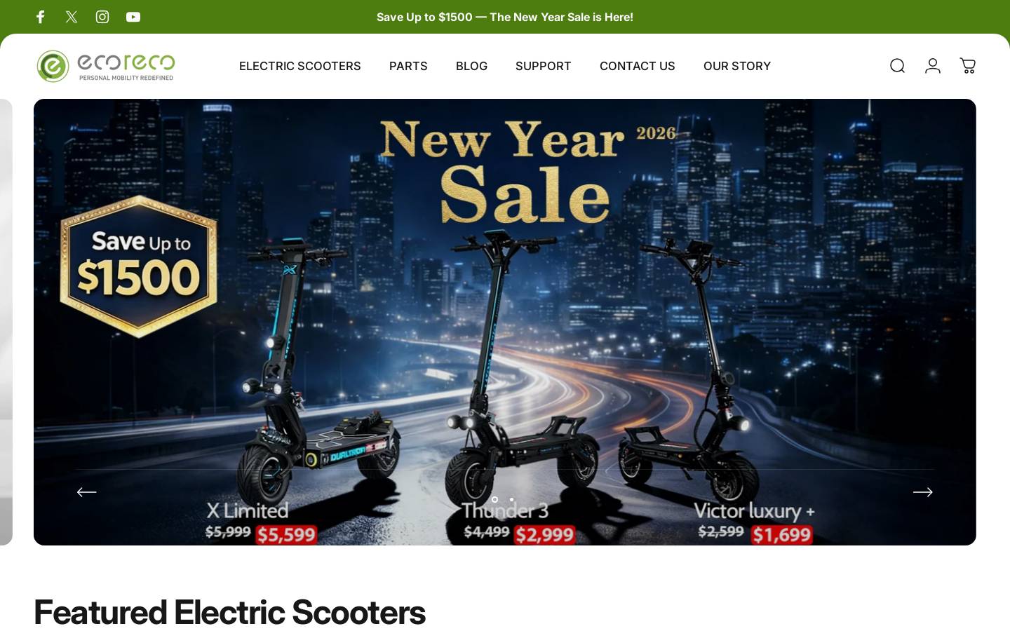 EcoReco e-Scooter homepage screenshot