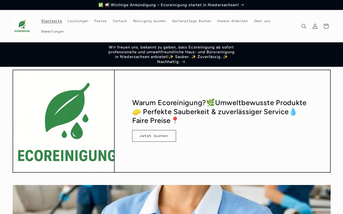 ecoreinigung.com homepage screenshot