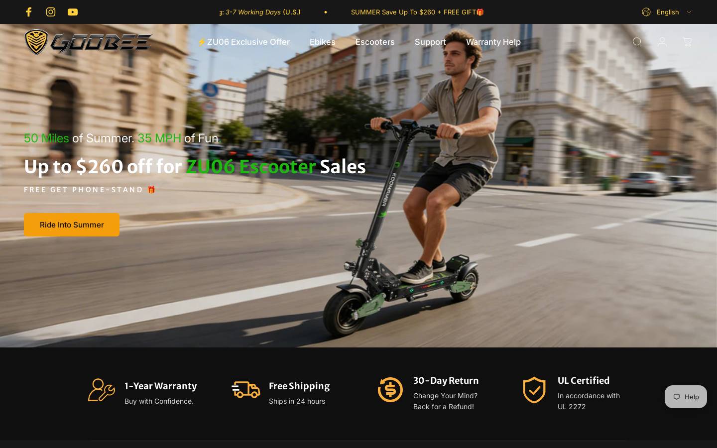 ecoriding.com homepage screenshot
