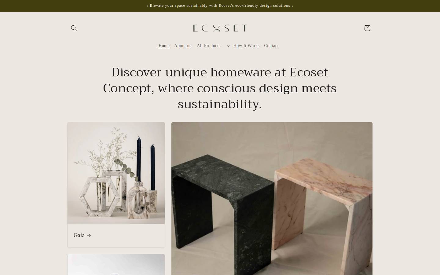 ecosetconcept.com homepage screenshot
