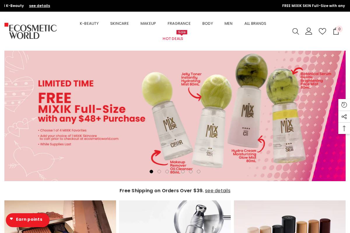 eCosmetic World homepage screenshot