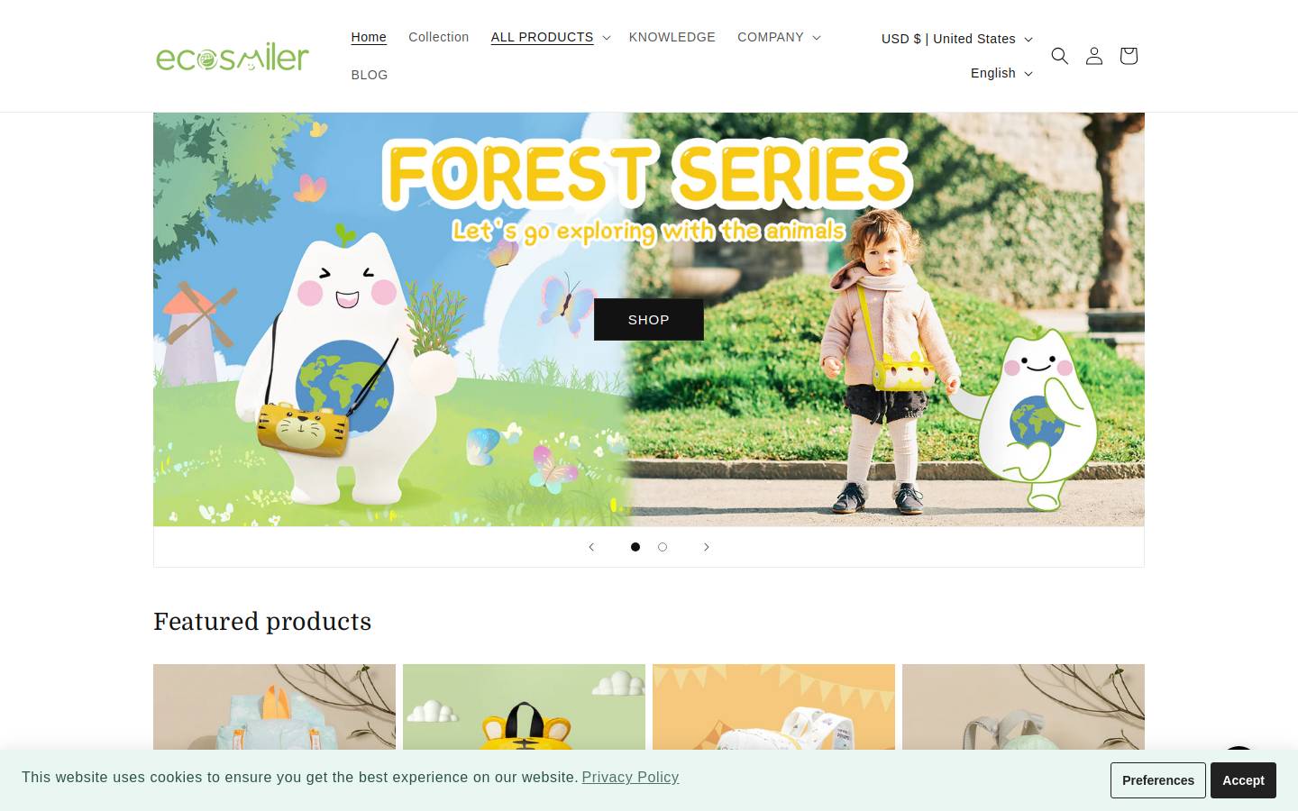 ecosmiler.com homepage screenshot