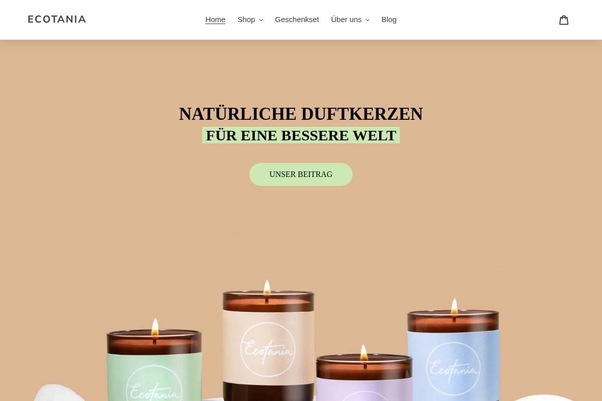 ecotania.de homepage screenshot