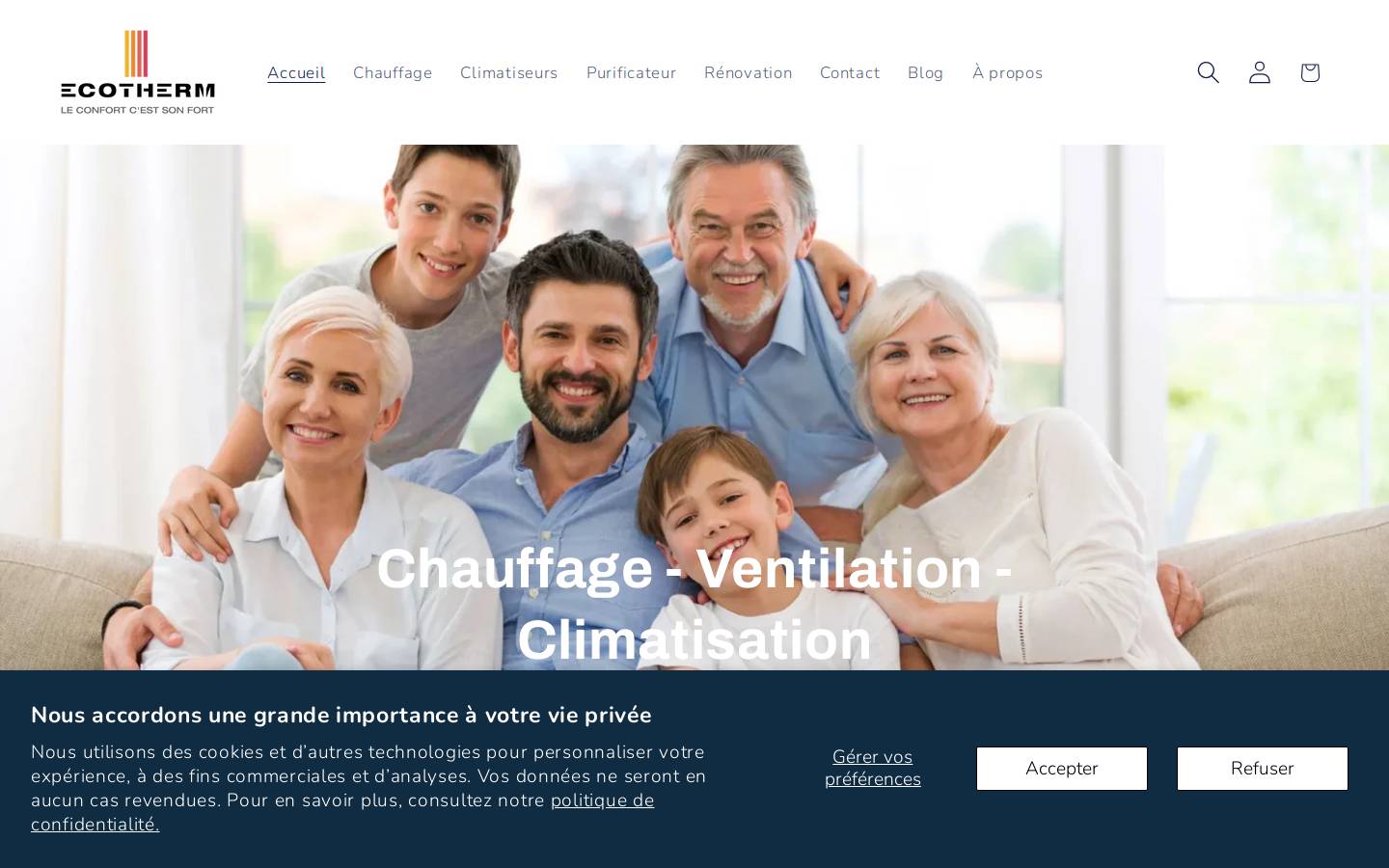 ecotherm.fr homepage screenshot