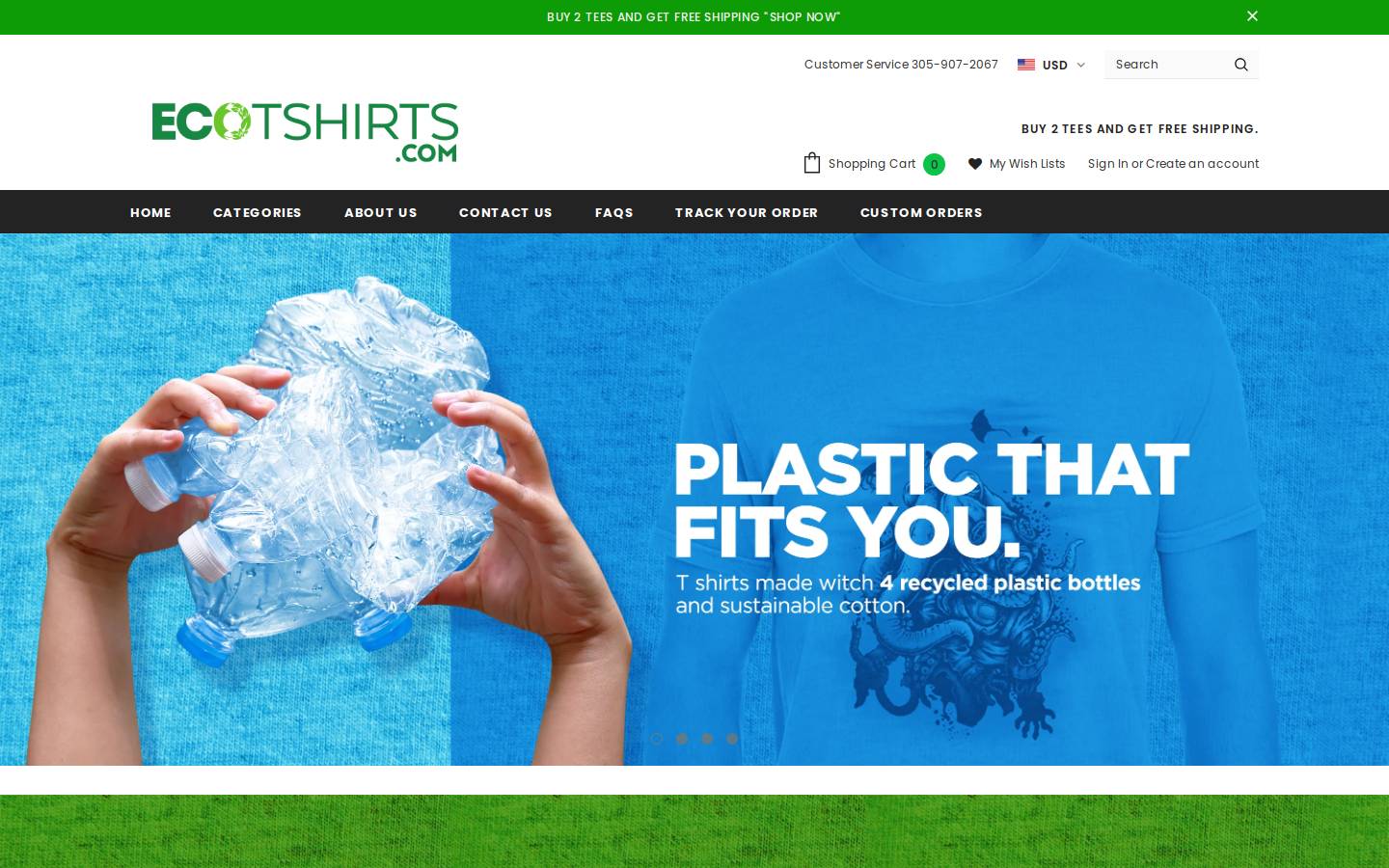 ecotshirts.com homepage screenshot