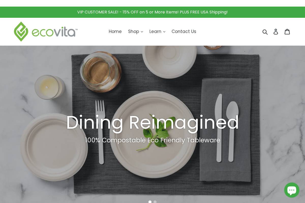 Ecovita homepage screenshot