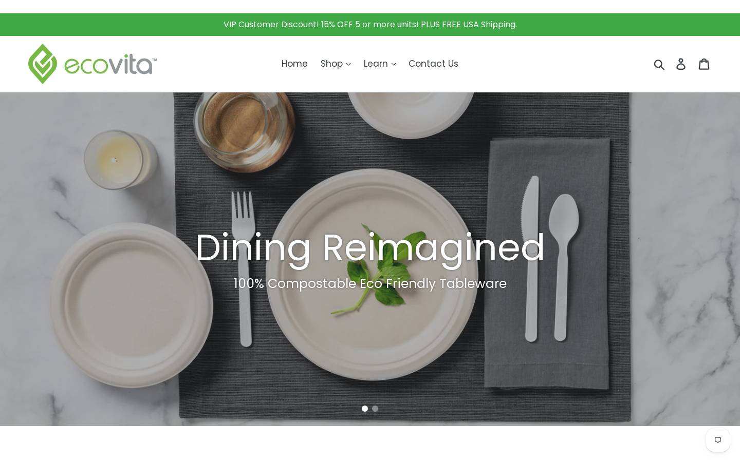 ecovitaware.com homepage screenshot