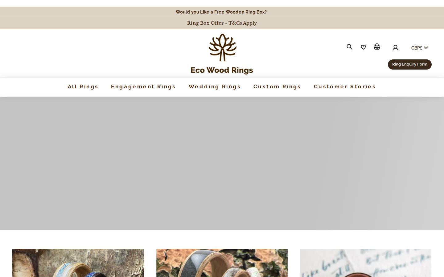 ecowoodrings.co.uk homepage screenshot