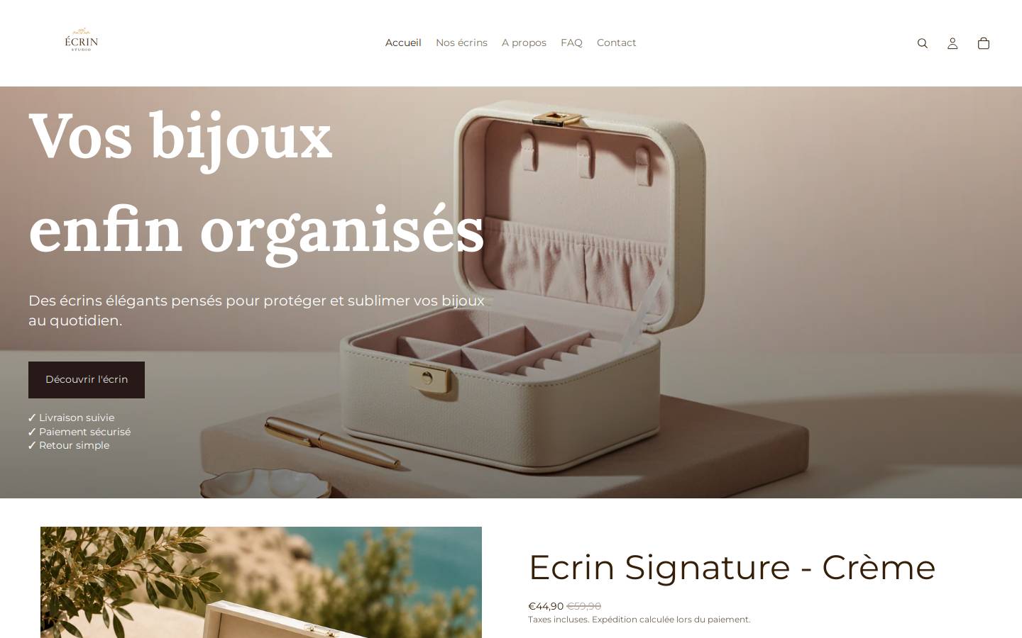 ecrinstudio.fr homepage screenshot