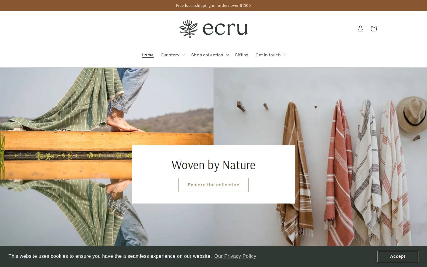 ecruspaces.com homepage screenshot