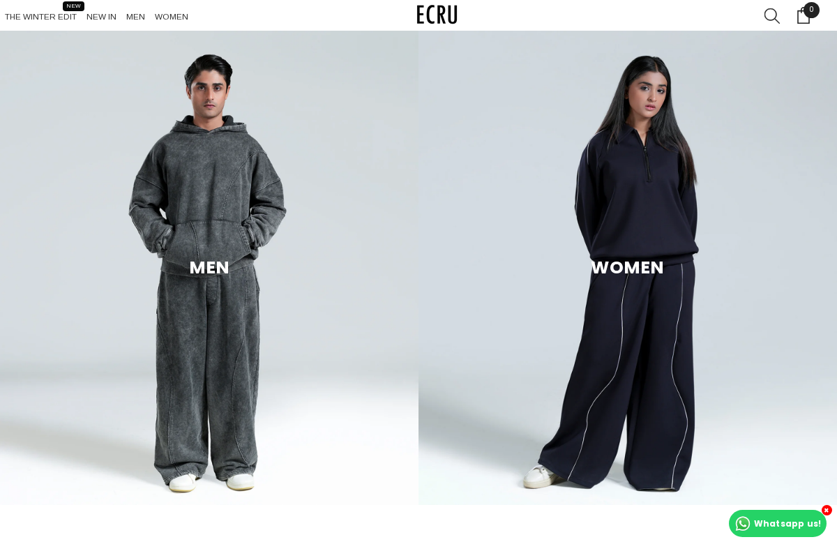 Ecru homepage screenshot