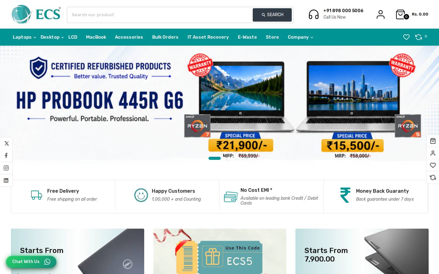 ecselectronics.com homepage screenshot