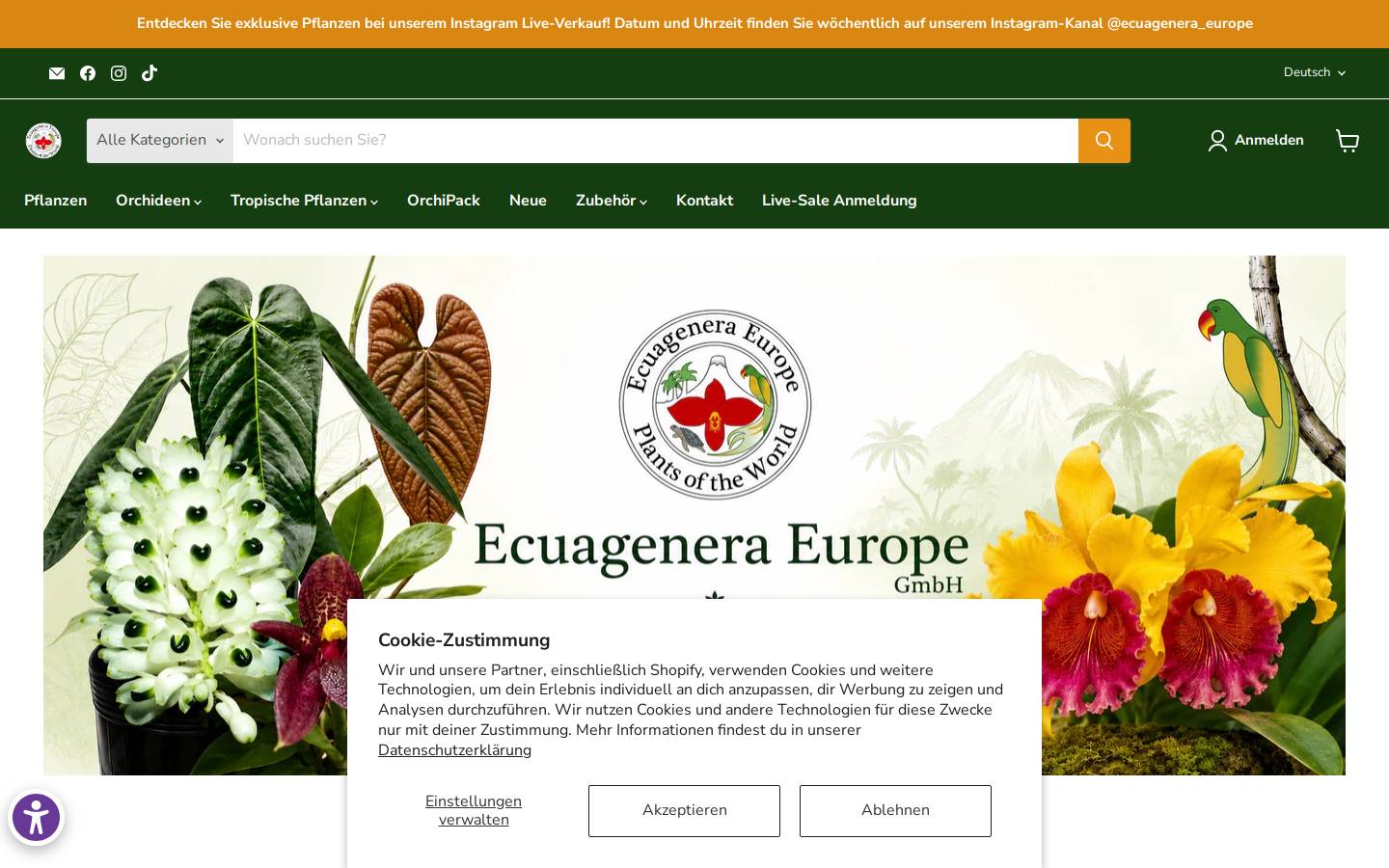Ecuagenera homepage screenshot