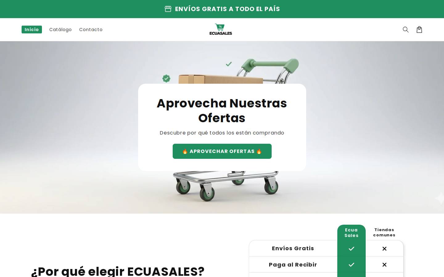 ecuasales.com homepage screenshot