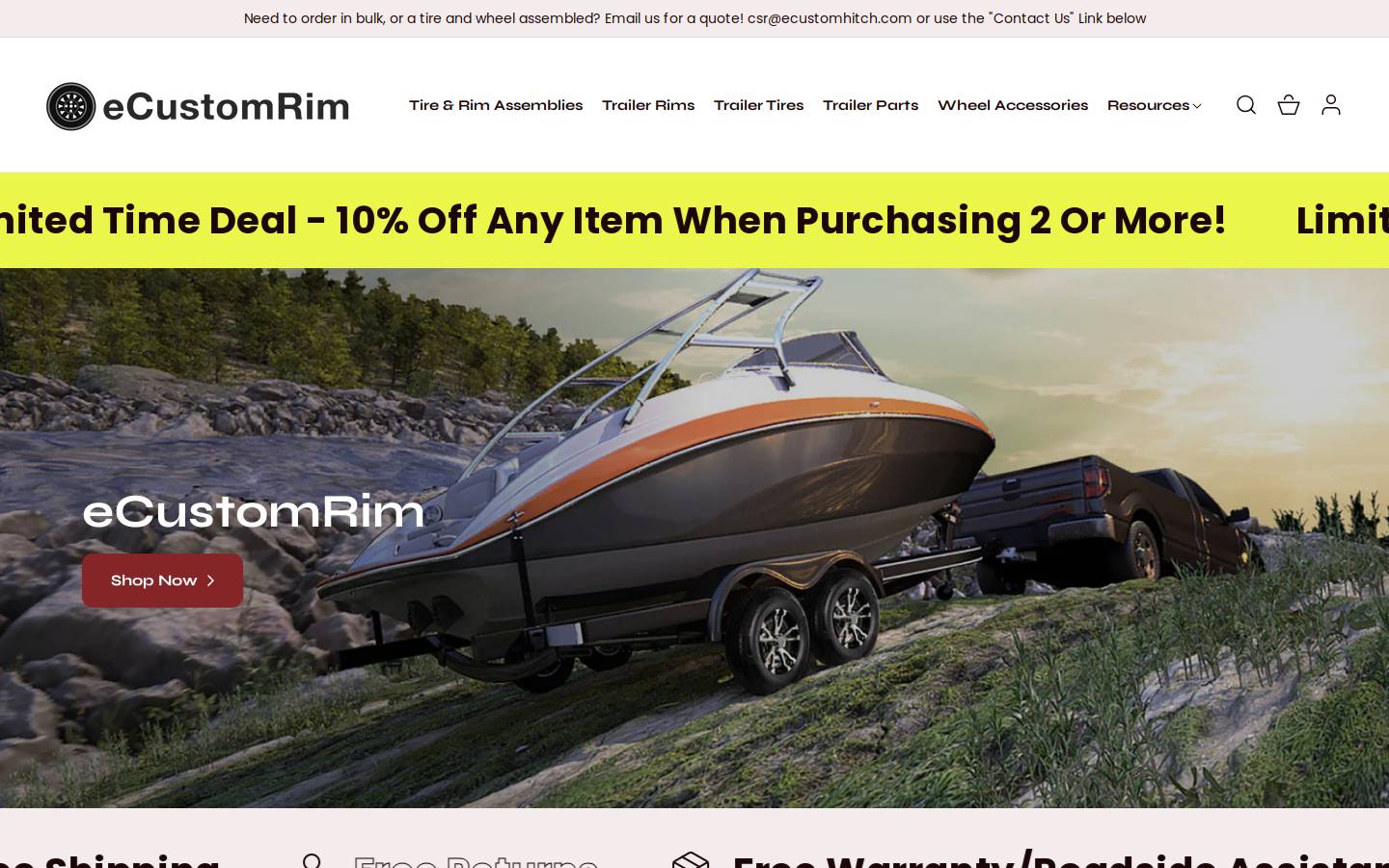 eCustomRim homepage screenshot