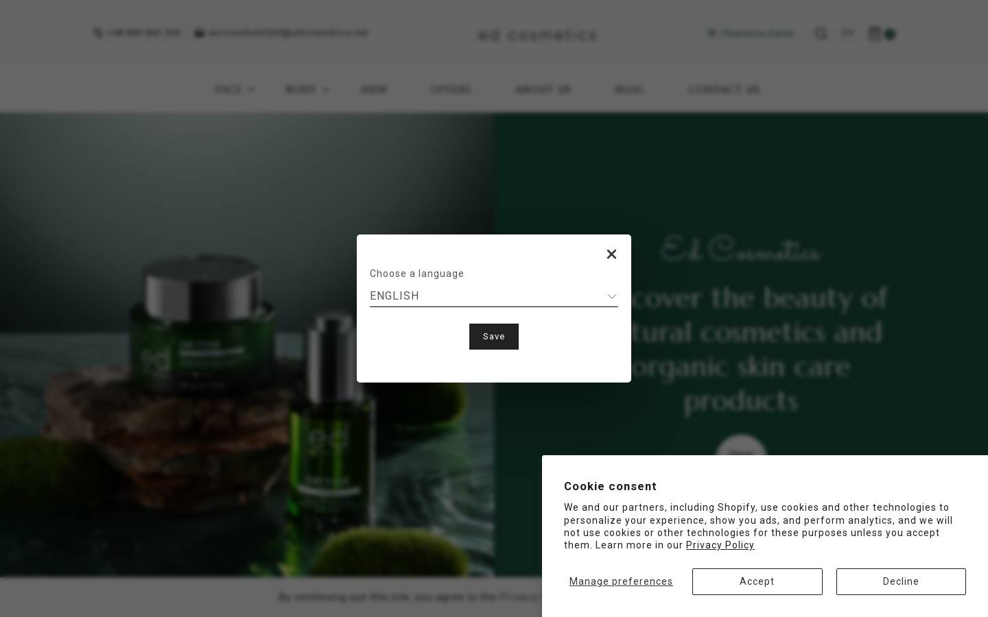 edcosmetics.net homepage screenshot