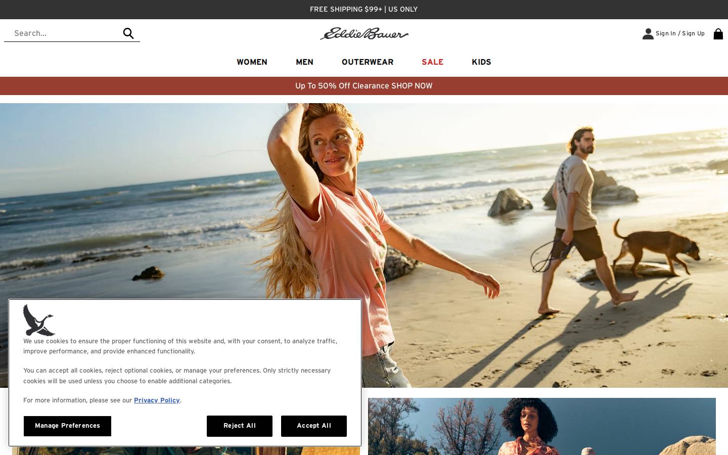 eddiebauer.com homepage screenshot