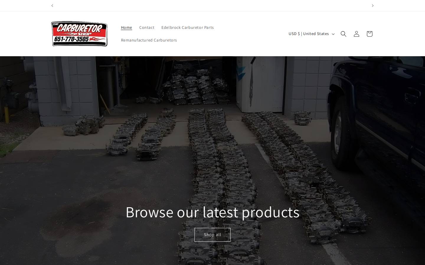 edelbrockparts.com homepage screenshot