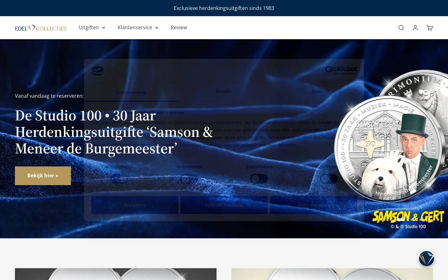 Edel Collecties homepage screenshot