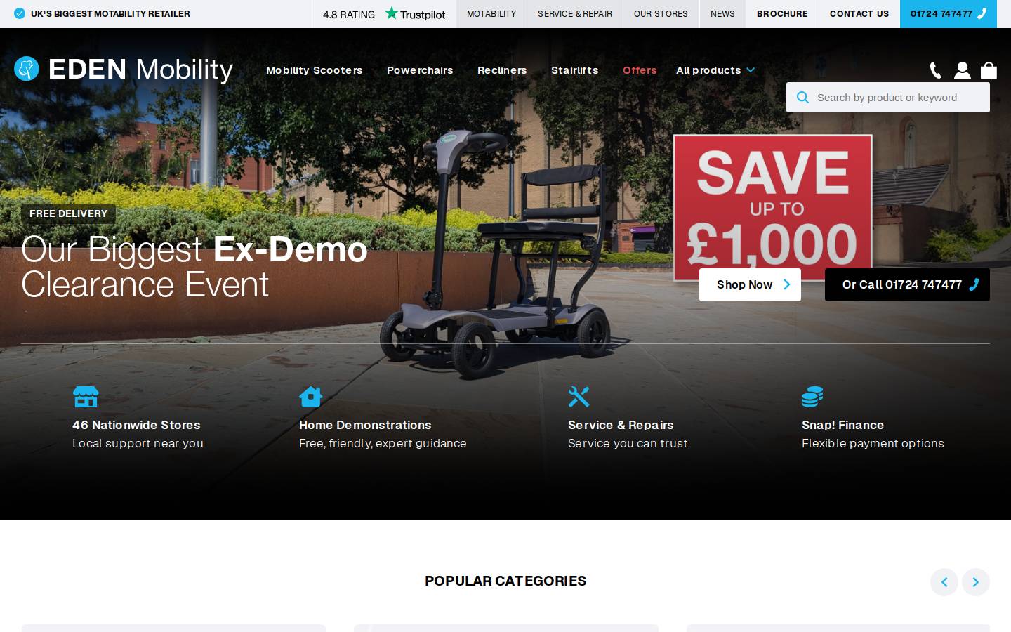 Eden Mobility homepage screenshot