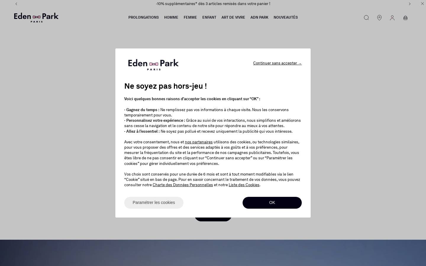 Eden Park homepage screenshot