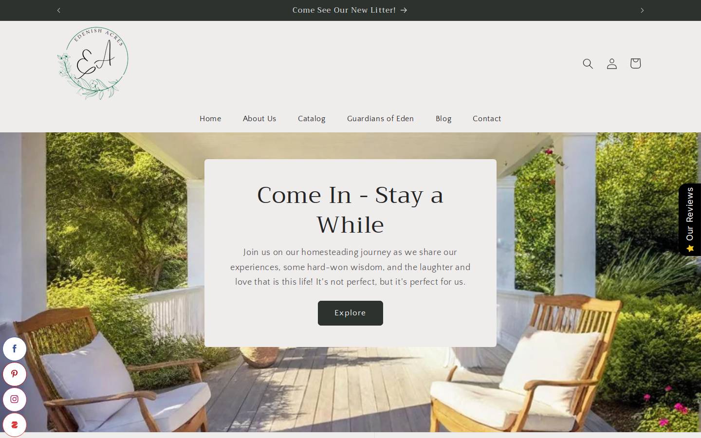 edenishacres.com homepage screenshot