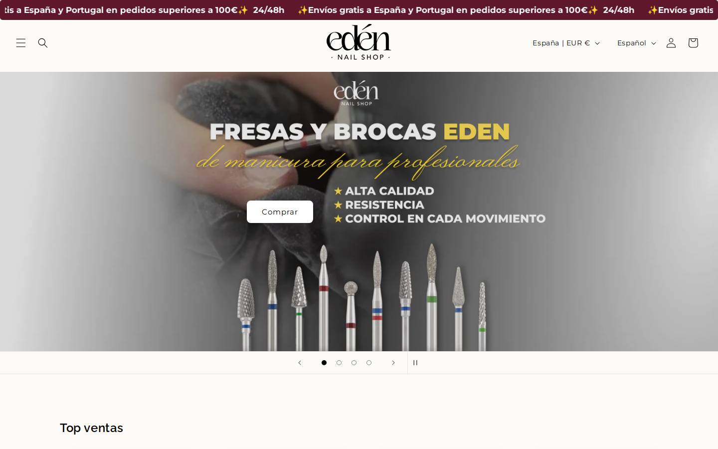 edennailshop.com homepage screenshot