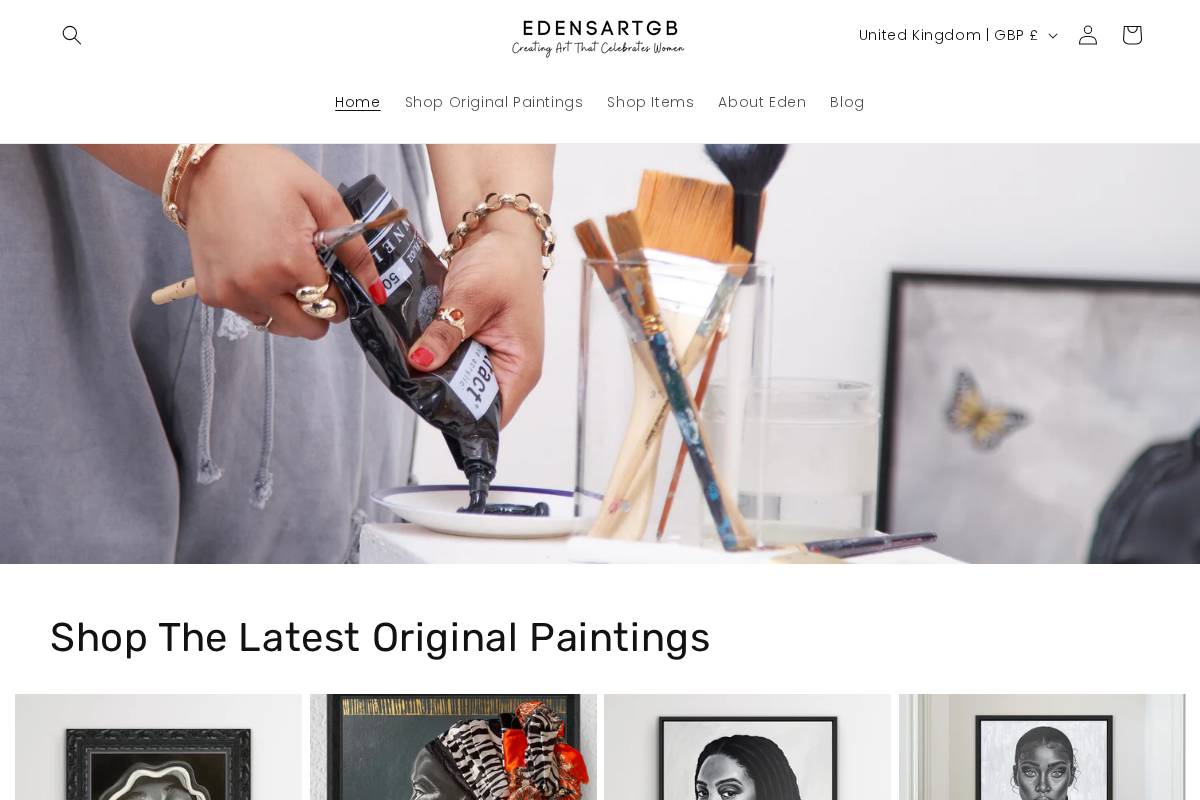 edensartgb.com homepage screenshot