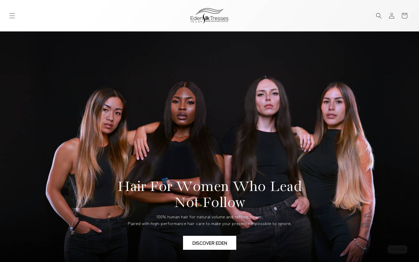 edensilktresses.com homepage screenshot