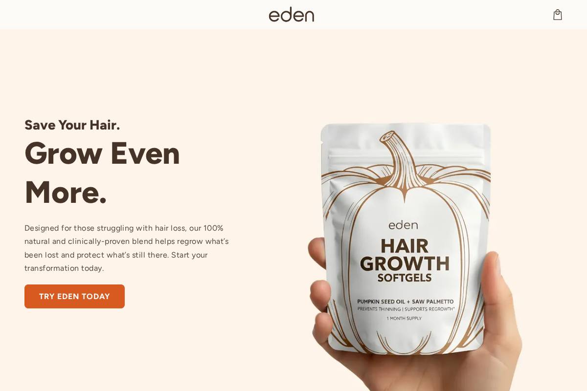 Edensuperfoods homepage screenshot