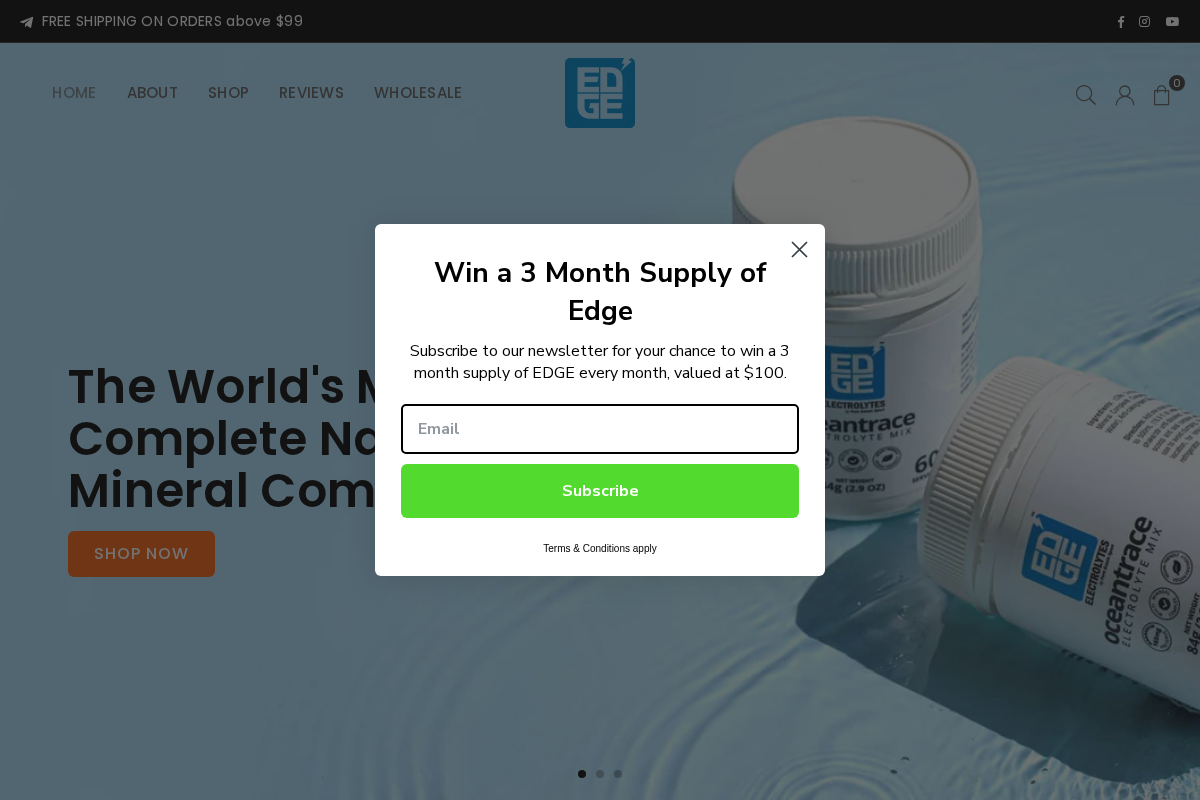 edgeelectrolytes.com.au homepage screenshot